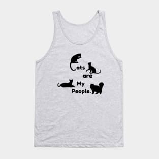 Cats are my People (black print) light green Tank Top